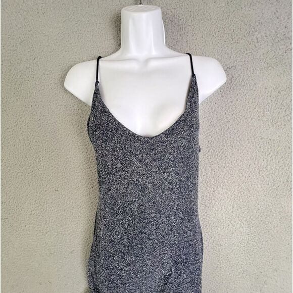 FREE PEOPLE WOMENS DRESS MAXI BLUE WITH SILVER GLITTER SIZE S P - Picture 7 of 10